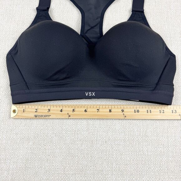 Victoria's Secret VSX Sports Bra Size 36C Mesh Black Racerback Padded Athletic - Picture 10 of 15